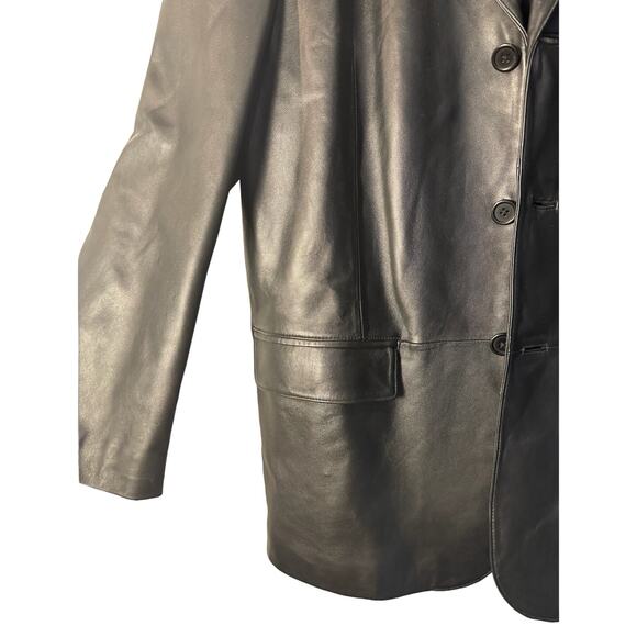 Vintage Black 100% Leather JNY Jones New York Mens Leather Jacket‎ Coat 44R - Picture 5 of 16